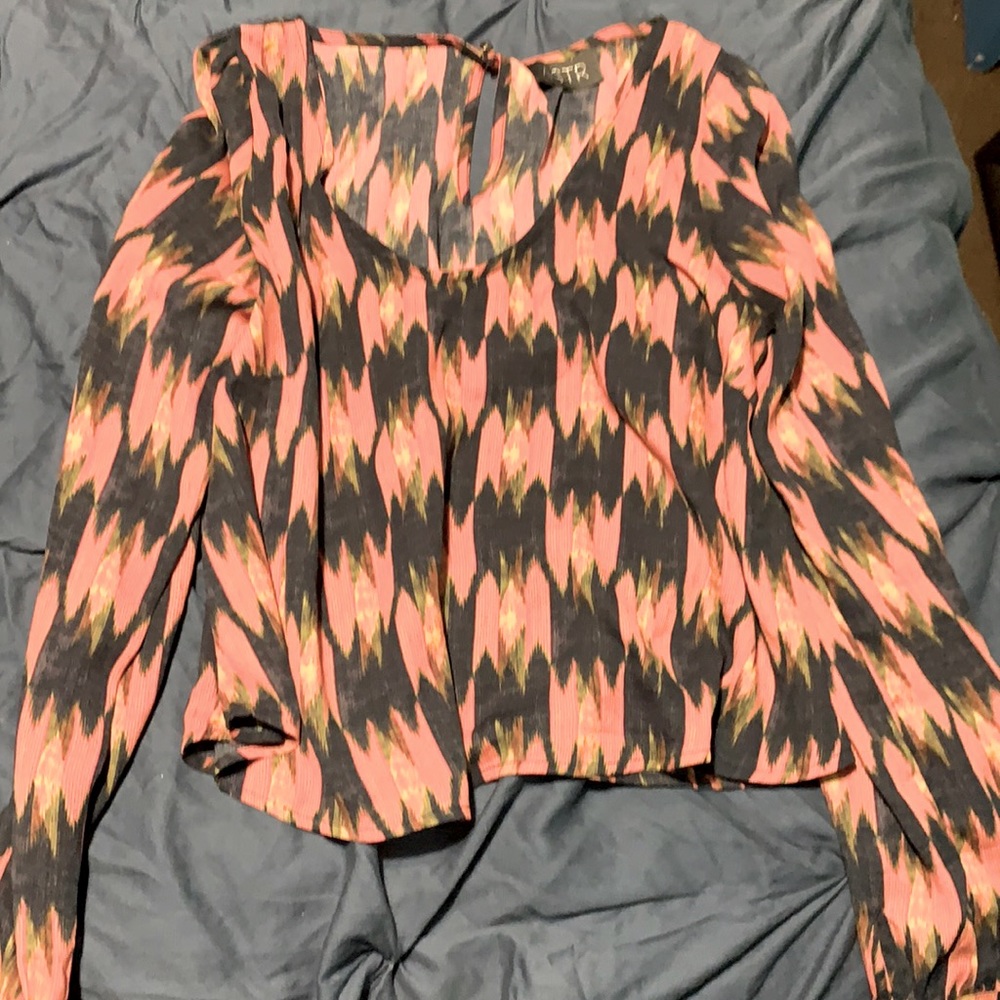 Women small long sleeve blouse multiple printed color